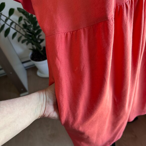 Linen Blend Tunic Dress sz XXL - Coral - Picture 5 of 13
